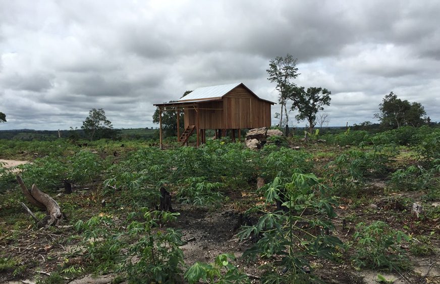 A house, which was allegedly built illegally, in Kratie province's Sambor district, in a photo take by Cambodian Youth Network in September 2021. (Supplied)