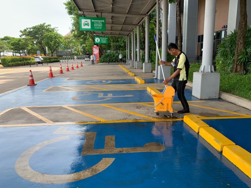 Disability parking at Phnom Penh’s Aeon 2 mall on July 7, 2022. (Roun Ry/VOD)