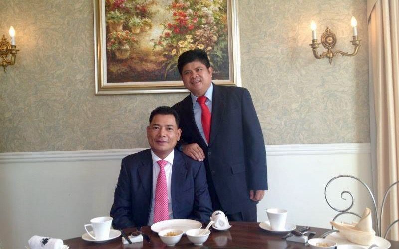Khliang Huot with former Red Shirt leader Seksakol Atthawong, or “Rambo Isan”, in a photograph posted to Huot’s Facebook page in October 2012.