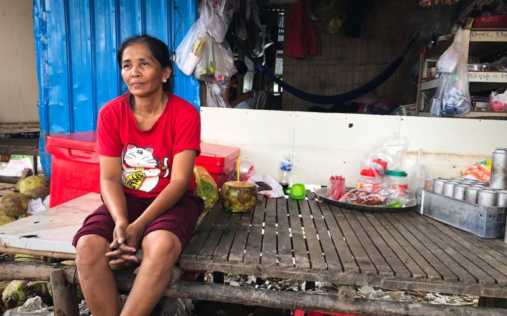 Prek Sopheap, 55, at her house near the Prek Tnaut river in Phnom Penh's Dangkao district on November 25, 2022. (Fiona Kelliher/VOD)