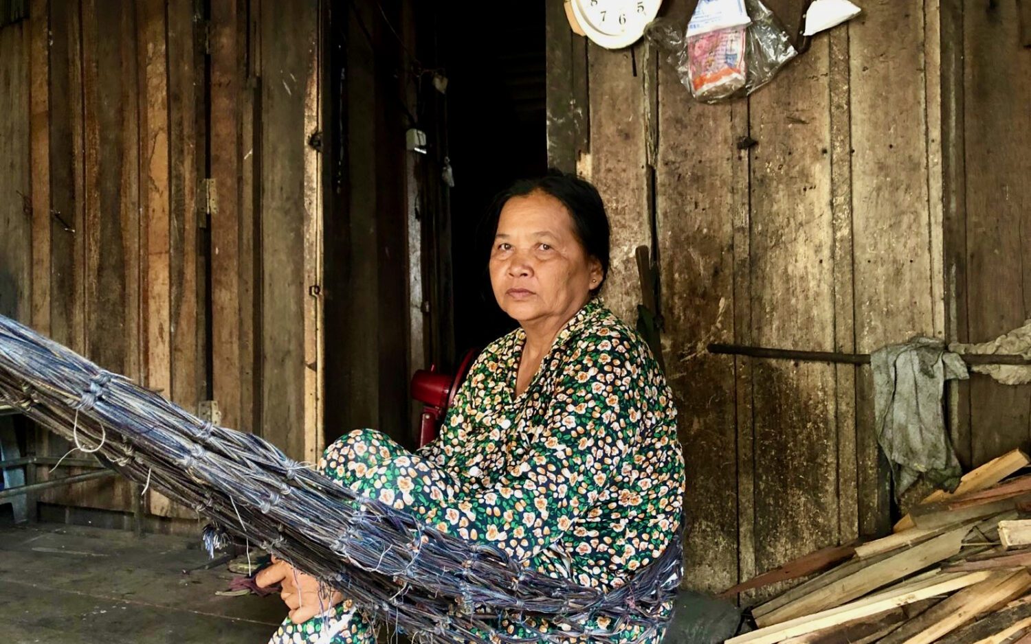 Kuong Sophat said her family had to cut its daily food budget by half to $1.25 during the peak of the pandemic. (Ngay Nai/VOD)