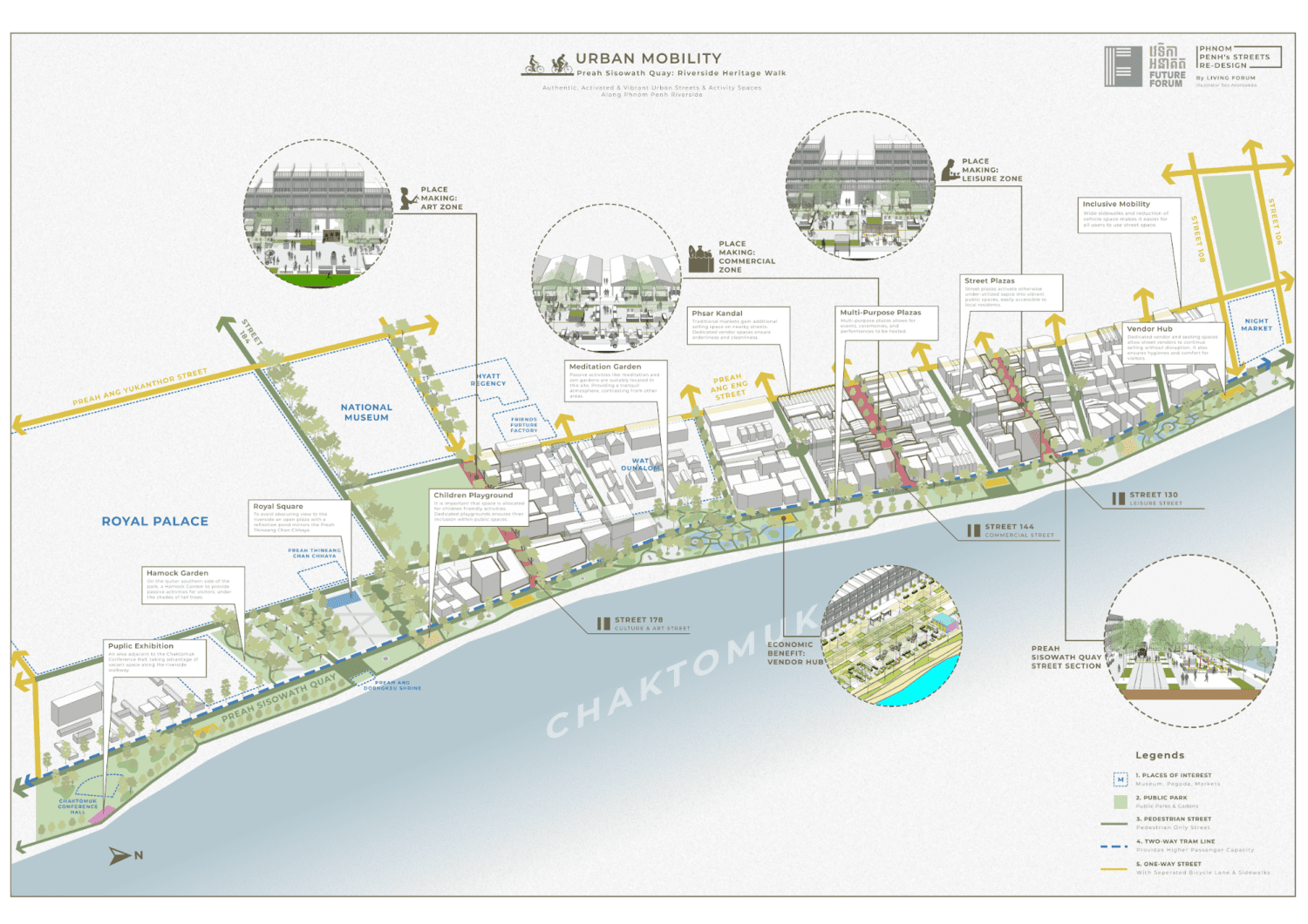 A design proposal for transforming the Phnom Penh riverside. (Ses Aronsakda)