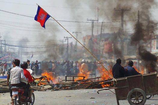 Deadly Veng Sreng workers' protests on January 3, 2014. (VOD)